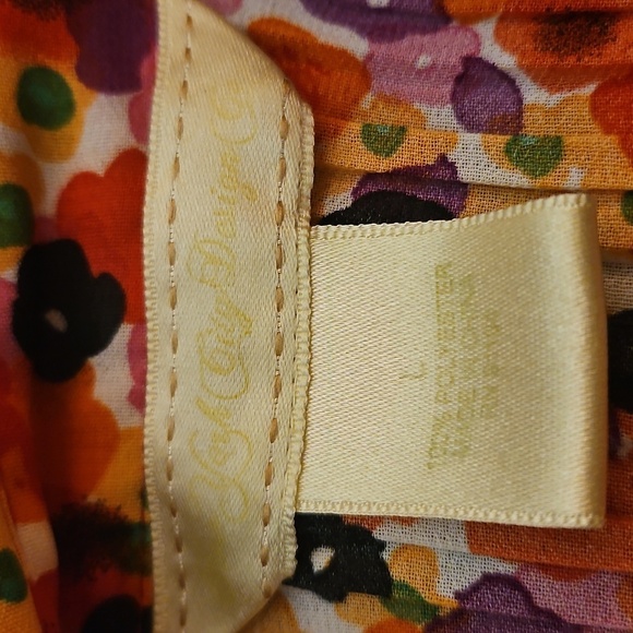 Vtg NEW YORK CITY Design Colorful Floral Rainbow Button Down Chiffon Shirt - Picture 7 of 7